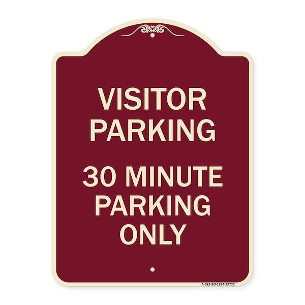 Visitor Parking 30 Minute Parking Heavy-Gauge Aluminum Architectural Sign, 24" x 18", BU-1824-22732